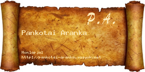Pankotai Aranka névjegykártya