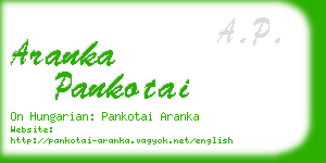 aranka pankotai business card